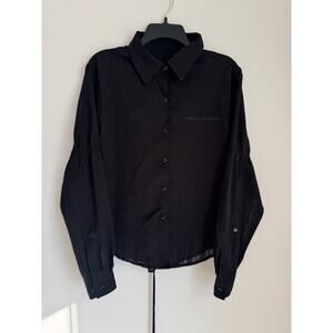 Harley Davidson Button Down Striped Lace up Back Shirt Women's Blouse